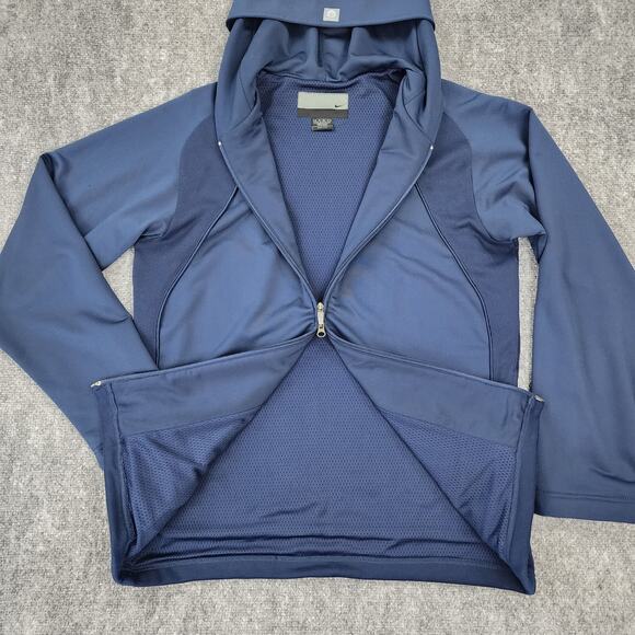 Vintage Nike Jacket Mens Small Blue Full Zip Hooptech Basketball Hoodie Sweat - Picture 10 of 16